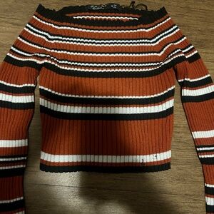 Striped Off-Shoulder Sweater